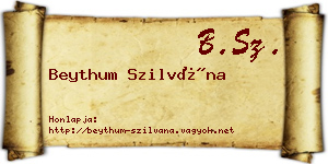 Beythum Szilvána névjegykártya