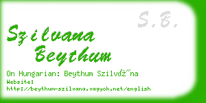 szilvana beythum business card